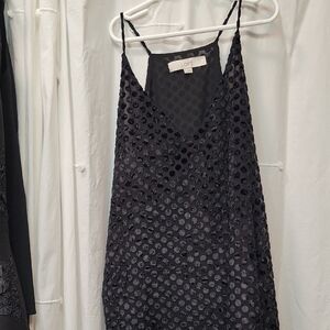 LOFT Black Polka Dot Sleeveless Blouse